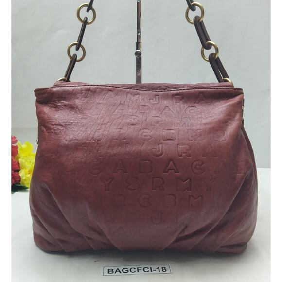 Marc By Marc Jacobs Brown Leather Push Lock Flap Closure Chain Strap Hobo Bag - Picture 2 of 16